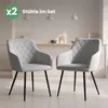 2er Set Velours Esszimmerstühle mit Rautensteppung VELTO Produktbild-Vorschau 10