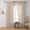 2er Set Boho Vorhang Beige Leinenoptik Gardinen für Produktbild-Vorschau 3