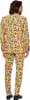 A man wearing a colorful confetti-patterned suit, viewed from the back. Anteprima dell’immagine prodotto