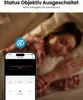 A person sleeping in bed, with a smartphone displaying a camera app in the foreground. Produktbild-Vorschau