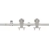vidaXL Schiebetür-Beschlagsatz 183 cm Edelstahl Silbern Produktbild-Vorschau 1