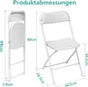 6er Set Klappstühle aus Kunststoff in Weiß – extrem flach Produktbild-Vorschau 5