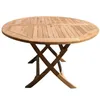 Teako Design Klapptisch Salerno Teakholz Massiv Rund 120cm Produktbild-Vorschau 1