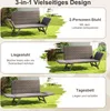 COSTWAY Gartenbank Polyrattan Liegefunktion, Gartensofa mit Produktbild-Vorschau 4
