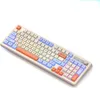 A keyboard with colorful keycaps on a white background. Produktbild-Vorschau