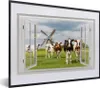 MuchoWow® MuchoWow® Gerahmtes Poster Ansicht - Kuh - Mühle Produktbild-Vorschau 1