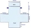 A diagram showing the dimensions of a chair cover. Anteprima dell’immagine prodotto