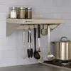 Mahlzeit Edelstahl Wandregal, 90 x 30 cm, Klappbares Produktbild-Vorschau 2