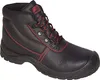 A black work boot with red stitching and laces, shown from a side-angle against a white background. Produktbild-Vorschau