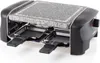 A mini raclette grill with a stone plate is shown against a white background. Produktbild-Vorschau