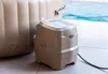 A tan inflatable hot tub pump is shown next to the hot tub, with a pool in the background. Náhľad obrázku produktu