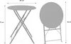 Diagrams showing the dimensions of a folding bistro table. Anteprima dell’immagine prodotto
