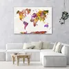 Leinwandbild weltkarte mit aquarellflecken 60x40 cm Feeby Produktbild-Vorschau 2