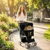 PawHut – skládací kočárek pro psy a kočky do 10 kg s Náhled obrázku produktu 2