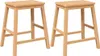 Two wooden bar stools shown from a front-facing diagonal angle against a white background. Náhled obrázku produktu