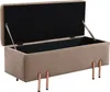 Cassapanca 'Dals' in velluto gambe in metallo 100 x 40 x 42 Anteprima dell’immagine prodotto 4