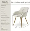 Chaise MARILYN rembourrée en velours côtelé - crème/or, par Voir les images du produit 6
