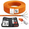 ARLI 50 m Cat7 Verlegekabel + 10x RJ45 Stecker + Netzwerk Produktbild-Vorschau 1