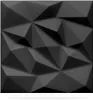 A close-up, studio shot of a black, geometric 3D wall panel. Produktbild-Vorschau