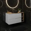 RODAN | Mobile Sotto Lavabo - Bianco e Marrone - 100 cm - Anteprima dell’immagine prodotto 2