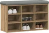 A shoe bench with multiple compartments and a cushioned top. Náhled obrázku produktu