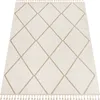 A flat lay of a rectangular rug with a geometric diamond pattern and tassels on the edges. Anteprima dell’immagine prodotto