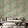 Newroom Vliestapete Novira Grün Blumen, Wohnbeispiel Produktbild-Vorschau