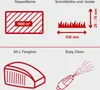Diagrams illustrating features of a lawnmower. Produktbild-Vorschau