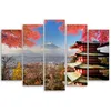 5-teiliges leinwandbild japan landschaft berg 100x70 cm Produktbild-Vorschau 2