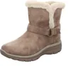 A single taupe-colored boot with faux fur trim is shown against a white background. Voir les images du produit
