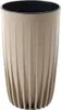 A tall, fluted planter pot with a speckled beige exterior and a black interior. Voir les images du produit