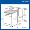 A technical drawing of a dishwasher with dimensions and installation guidelines. Produktbild-Vorschau