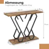 A diagram showing the dimensions of a console table. Podgląd zdjęcia produktu