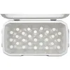 A top-down view of an open cooler filled with plastic water bottles. Produktbild-Vorschau