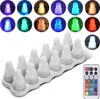 A collection of LED candles and a remote control, displayed on a white background. Produktbild-Vorschau