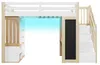 Cama alta de 90x200 cm con escritorio, estanterías, Vista previa de la imagen del producto 11