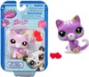 A packaged Littlest Pet Shop toy cat and a loose toy cat with accessories. Podgląd zdjęcia produktu