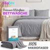 EllaTex Premium Mikrofaser Bettwäsche 200x220 + 2x 80x80 cm Produktbild-Vorschau 2