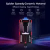 A 3D printer hotend with marketing text and icons highlighting its features. Náhled obrázku produktu