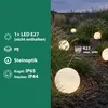 Vonkajšia záhradná lampa 230V E27 BALL 30cm Stone Náhľad obrázku produktu 3
