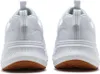 The back view of two white Skechers sneakers with brown soles, set against a white background. Podgląd zdjęcia produktu