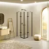 i-flair schwarze Eck-Duschkabine 80x100x180 cm aus Produktbild-Vorschau 1