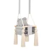 Balançoire Bébé d’Intérieur en Velours Gris – Pour Bébés et Voir les images du produit 2