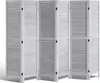 A white, six-panel folding room divider with louvered slats. Anteprima dell’immagine prodotto