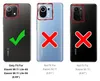 A collage of three smartphone images, each with a red outline around the camera module and a checkmark or cross symbol. Text below each image indicates compatibility. Anteprima dell’immagine prodotto