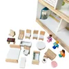 4iQ Große Holzpuppenhaus ULA 39,3x13,5x41,5 cm mit Zubehör Produktbild-Vorschau 10