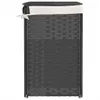 Wäschekorb mit 2 Fächern Grau 53x35x57 cm Poly Rattan Produktbild-Vorschau 5