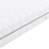A close-up, angled view of a white mattress with a quilted pattern and a zipper running along the edge. Podgląd zdjęcia produktu
