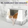 Kattenbak, roestvrij staal, extra groot binnenruimte, met Productafbeelding-voorbeeld 3