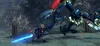 A character in a video game is fighting a large mechanical enemy. Produktbild-Vorschau